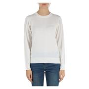 Geborduurde wolmix crewneck trui Armani Exchange , Beige , Dames