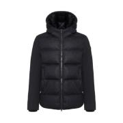 Zwarte Ribgebreide Hoodie Jas Colmar , Black , Heren