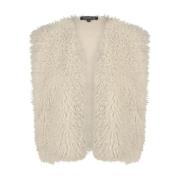 Faux Fur Vest Tramontana , Beige , Dames