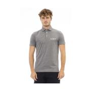 Chique geborduurd logo katoenen poloshirt Baldinini , Gray , Heren