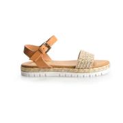 Glitter Enkelband Sandalen Twinset , Brown , Dames