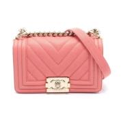 Pre-owned Leather shoulder-bags Chanel Vintage , Pink , Dames