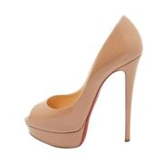 Pre-owned Leather heels Christian Louboutin Pre-owned , Beige , Dames