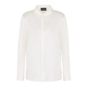 Zijden Klassieke Kraag Shirt Wit Emporio Armani , White , Dames