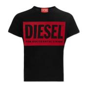 T-shirt met logo T-Malun Diesel , Black , Dames