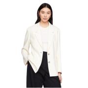 Linnen Blazer TH Stijl Tommy Hilfiger , Beige , Dames