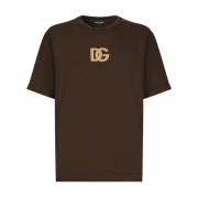 Casual Katoenen T-Shirt voor Mannen Dolce & Gabbana , Brown , Heren