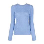 Tijdloze Ronde Hals Gebreide Trui Polo Ralph Lauren , Blue , Dames