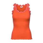 Zijden Kant Top Babette Stijl Rosemunde , Red , Dames