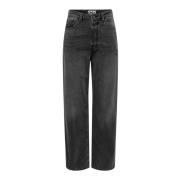 Grijze Jeans Rits Knoopsluiting Only , Gray , Dames