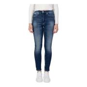 Blauwe Rits Knoopsluiting Jeans Dames Calvin Klein Jeans , Blue , Dame...