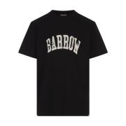 Zwarte Crew Neck T-shirt met Logo Barrow , Black , Heren