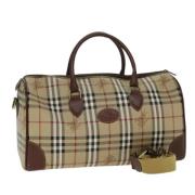 Pre-owned Leather travel-bags Burberry Vintage , Beige , Dames