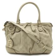 Pre-owned Leather gucci-bags Gucci Vintage , Beige , Dames