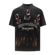 Thoroughbred Print Katoenen T-shirt met Ronde Hals Represent , Black ,...