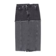 Denim Rok met Cut-Out Alexander McQueen , Gray , Dames