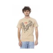 Beige Katoen Logo Print T-Shirt Cavalli Class , Beige , Heren