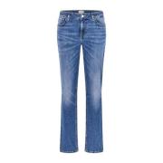 Brooklyn Jeans Blauw Dames Straight Fit Guess , Blue , Dames