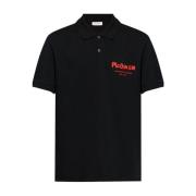 Logo Print Zwarte Polo Shirt Alexander McQueen , Black , Heren