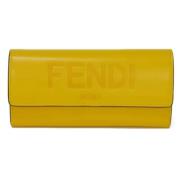 Pre-owned Leather wallets Fendi Vintage , Yellow , Dames