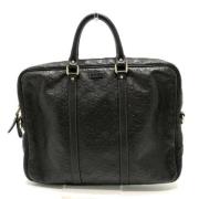 Pre-owned Leather briefcases Gucci Vintage , Black , Dames