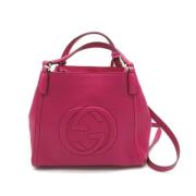 Pre-owned Leather shoulder-bags Gucci Vintage , Pink , Dames