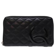 Pre-owned Leather wallets Chanel Vintage , Black , Dames