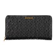 Damesportemonnee Zwart met Ritssluiting Guess , Black , Dames