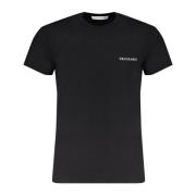 Korte Mouw Logo Print T-Shirt Zwart Trussardi , Black , Heren