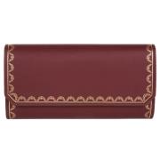 Pre-owned Leather wallets Cartier Vintage , Red , Dames