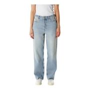 Wide Leg High Waist Jeans Ganni , Blue , Dames