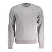 Heren Grijs Langemouw V-Hals Shirt K-Way , Gray , Heren