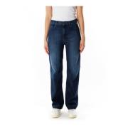 Relaxed Straight Fit Mid Taille Jeans Replay , Blue , Dames