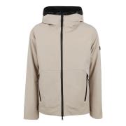 Beige Soft Shell Korte Jas met Vaste Capuchon Peuterey , Beige , Heren