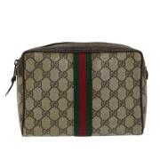 Pre-owned Canvas clutches Gucci Vintage , Beige , Dames