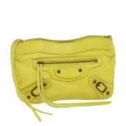 Pre-owned Leather pouches Balenciaga Vintage , Yellow , Dames