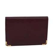 Pre-owned Leather wallets Cartier Vintage , Red , Dames