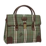 Pre-owned Leather handbags Burberry Vintage , Green , Dames