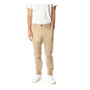 Tapered Chino Broek van Katoentwill Elvine , Beige , Heren