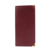 Pre-owned Leather wallets Cartier Vintage , Red , Dames