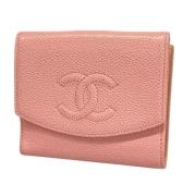 Pre-owned Leather wallets Chanel Vintage , Pink , Dames