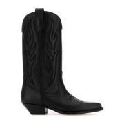 Zwarte Leren Santa Fe Cowboy Laarzen Sonora , Black , Dames