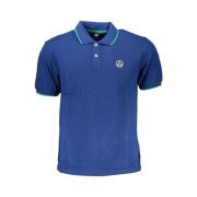 Blauw Katoenen Poloshirt met Korte Mouwen North Sails , Blue , Heren