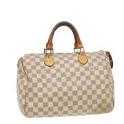 Pre-owned Canvas handbags Louis Vuitton Vintage , White , Dames