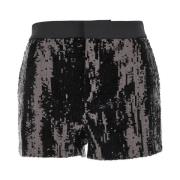 Zwarte Pailletten Shorts PT Torino , Black , Dames