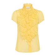 Gekreukeld SS-shirt met stippen Saint Tropez , Yellow , Dames