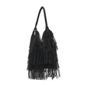 Fringe Schoudertas Agnese Small La Milanesa , Black , Dames