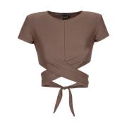 Crop TOP F**k , Brown , Dames