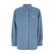 Klassieke Denim Shirt Blauw Dunst , Blue , Dames