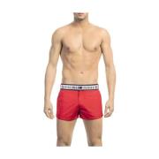 Rode Micro Zwemshorts met Contrasterende Band Bikkembergs , Red , Here...